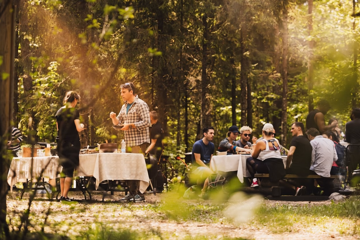 pop-up dinner on the edge of a bog in Estonia